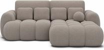 Kampinė sofa - lova Covelion Bouclé Royal 18, smėlio sp., dešininė, 167 x 260 cm x 105 cm