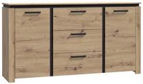 Komoda Forte Prado Verde PDVK231-C773, ąžuolo sp./juoda sp., 86.3 cm x 159.1 cm x 41.3 cm