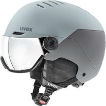 Slēpošanas ķivere Uvex Wanted Visor Glacier Rhino, pelēka krās., 54-58 cm