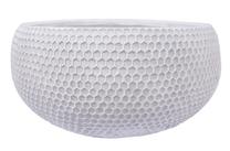 Puķu pods Home4you Flowerpot Cubo-3 88027, māls, 28 cm x 28 cm, Ø 28 cm, balta krās.