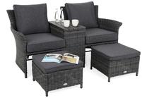 Lauko sofa Milos Plus, tamsiai pilka sp., 72 cm x 164 cm x 84 cm