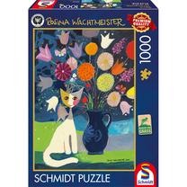 Dėlionė Schmidt Rosina Wachtmeister White Cat 58656, 69.3 cm x 49.3 cm, 1000 vnt., įvairių spalvų