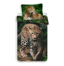 Bērnu gultas veļas komplekts Leopard Green, brūna krās./zaļa krās., 140 x 200 cm