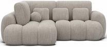 Kampinė sofa - lova Cozion Modullo 01, balta sp., kairinė, 165 x 267 cm x 105 cm