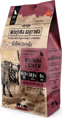 Сухой корм для собак Wiejska Zagroda Beef with Wild Boar, говядина/мясо кабана, 9 кг