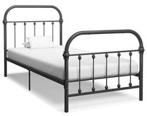 Lova viengulė VLX Metal 284504, 90 x 200 cm, pilka, be čiužinio, su grotelėmis