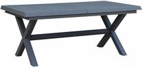 Lauko stalas Home4you Columbus, juoda sp., 183 - 243 cm x 100 cm x 76 cm