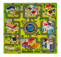 Žaidimų kilimėlis Ramiz City, 32 cm x 32 cm, 9 vnt, įvairių spalvų