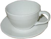Puodelis su lėkštute Weiye Ceramics, balta sp., 0.3 l