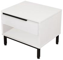 Naktinis staliukas Kalune Design ON14-W, balta sp./juoda sp., 42.4 cm x 53.6 cm x 44.5 cm