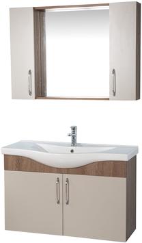 Vonios kambario baldų komplektas Kalune Design Sokotra 100, ruda sp., 34.3 cm x 98 cm x 58 cm