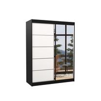 Spinta ADRK Limbo 150, skaidri sp./balta sp./juoda sp., 58 cm x 150 cm x 200 cm, su veidrodžiu