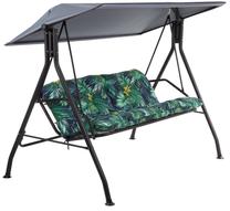 Lauko sūpynės Patio Marbella, juoda sp./žalia sp./pilka sp., 202 cm x 126 cm x 155 cm