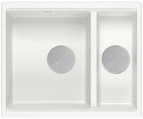 Кухонная мойка Quadron Logan 150, гранит, 56 см x 46 см x 22 см, белый цв./нержавеющей стали цв.