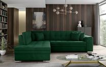 Kampinė sofa Pieretta Kronos 19, tamsiai žalia sp., kairinė, 205 x 260 cm x 80 cm