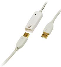Vads Logilink USB 2.0 A male, USB 2.0 A female, 12 m, balta krās.