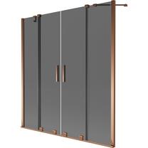 Dušas siena Mexen Velar Duo, 160 cm x 150 cm, grafīta krās./zeltrozā krās./rūdītais