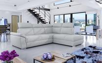 Kampinė sofa Loreto Solid 09, pilka sp., dešininė, 210 x 260 cm x 102 cm