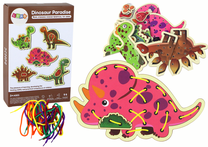 Развивающая игра, набор для вдевания веревок, динозавр Lean Toys Dinosaur Paradise, многоцветный
