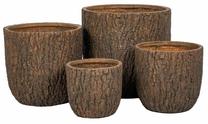 Vazonų rinkinys Mirpol Forrest, keramika, 51.5 cm, Ø 51.5 cm, ruda sp., 4 vnt.