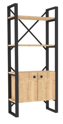Pastatoma lentyna Kalune Design Milano 835PUQ3694, juoda sp./šviesiai ruda sp., 160 cm x 64 cm x 32 cm