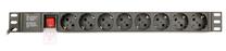 Pagarinātājs Gembird EG-PDU-014, 3 x 1,5 mm², 3 m, 8 ligzdas, ar slēdzi, melna krās.