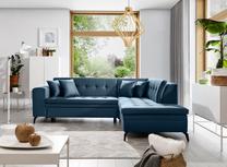 Kampinė sofa Lanvin Savoi 40, tamsiai mėlyna sp., dešininė, 210 x 260 cm x 93 cm
