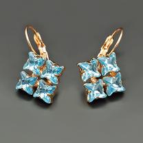 Auskari Diamond Sky, zelta krās./zaļa krās.