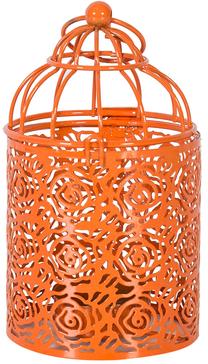 Žvakidė Home4you, metalas, 15 cm, oranžinė sp.