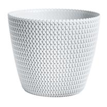 Gėlių vazonas Prosperplast Splofy DSP190, plastikinis, Ø 18.7 cm, balta sp.