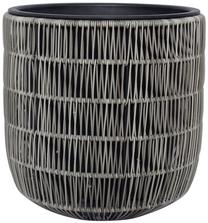 Puķu pods Home4you Wicker 38090, plastmasa/metāls, Ø 35 cm, pelēka krās.
