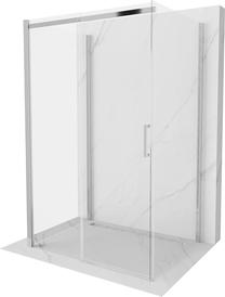 Dušo kabina Mexen Omega 825-120-080-01-00-3S, 3-sienų, stačiakampė, be padėklo, 80 cm x 120 cm x 190 cm, chromo sp./grūdintas