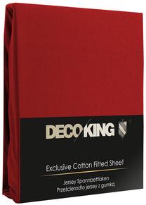 Paklodė DecoKing Jersey, raudona, 140 x 200 cm, su guma