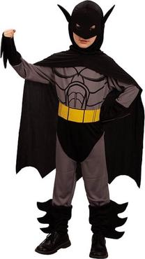 Kostiumas vaikams, superherojus GoDan Batman, juoda sp./pilka sp., 120-130 cm