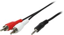 Kabelis Logilink 3.5mm - 2 x RCA CA1042 3.5 mm male, 2 x RCA male, 1.5 m, melna krās.