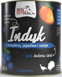 Влажный корм для собак Syta Micha Berries & Mango, индюшатина, 0.8 кг