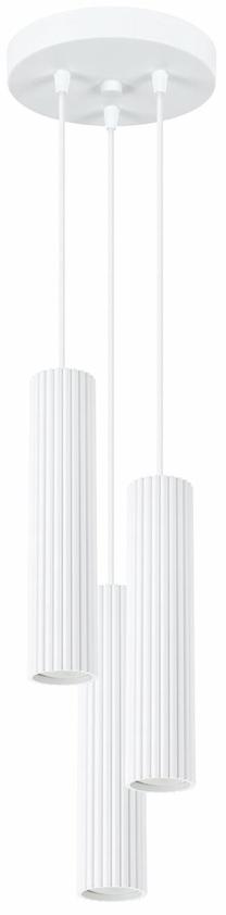 Valgusti rippuv Sollux Karbon, GU10, 3 x 10 W, valge v. / valge v., 6.5 x 30 cm