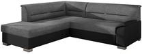 Kampinė sofa Bergen Sawana 21, Soft 11, juoda sp./pilka sp., kairinė, 214 x 247 cm x 83 cm