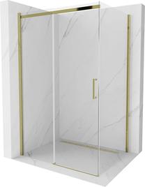 Dušo kabina Mexen Omega 825-130-090-50-00, stačiakampė, be padėklo, 90 cm x 130 cm x 190 cm, aukso sp./grūdintas