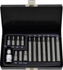 Skrūvgriežu uzgaļu komplekts AWTools AW35113BL, H4-H12, 1/2"