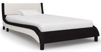 Lova viengulė VLX Bed Frame, 90 x 200 cm, balta sp./juoda sp., be čiužinio, su grotelėmis