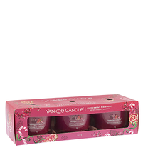 Žvakių rinkinys, aromatinė Yankee Candle Peppermint Pinwheels, 111 g, 3 vnt., raudona sp.