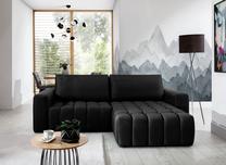 Kampinė sofa Bonett Solar 99, juoda sp., dešininė, 175 x 250 cm x 92 cm