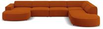 Kampinė sofa Micadoni Home Jodie Rounded Panoramic 7 Seats, oranžinė sp., dešininė, 364 x 262 cm x 70 cm