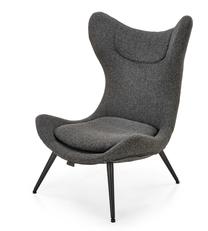 Krėslas Atlantis, juoda sp./tamsiai pilka sp., 80 cm x 77 cm x 106 cm
