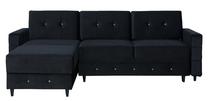Kampinė sofa - lova Bodzio Diamentino TDIN-P12, juoda sp., 240 x 174 cm x 83 cm