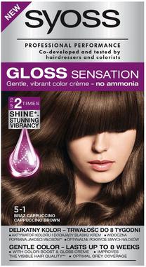 Matu krāsa Syoss Gloss Sensation, cappuccino brown krās., Cappuccino Brown 5-1, 115 ml