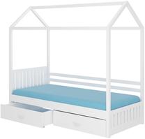 Vaikiška lova ADRK Rose, balta sp., 90 x 200 cm, su patalynės dėže, su čiužiniu