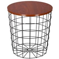 Kavos staliukas Loft Vintage, ruda sp./juoda sp., 42 cm x 42 cm x 45 cm