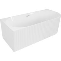 Vonia, laisvai pastatoma Mexen Gia Left, 150 cm x 75 cm x 58 cm, ovalas, balta sp./chromo sp.
